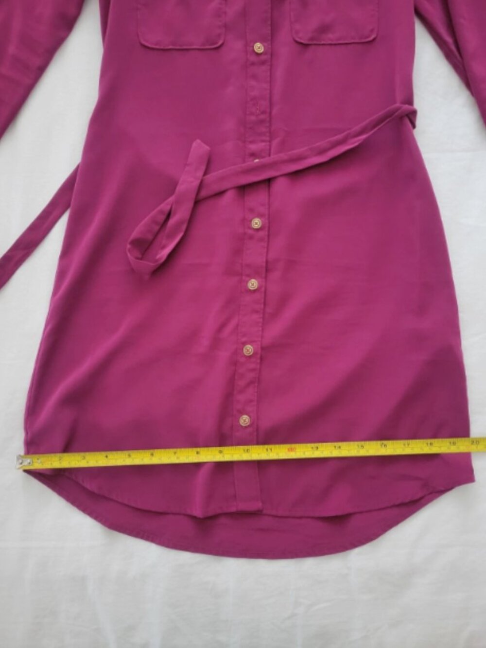 Banana Republic Shirt Womens Dress Size S Pink Button Up Tie Waist Casual Work - Picture 6 of 9
